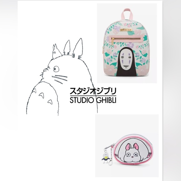 Spirited Away Set No-Face Floral Mini Backpack & Coin Purse Studio Ghibli 🆕 - Picture 4 of 15
